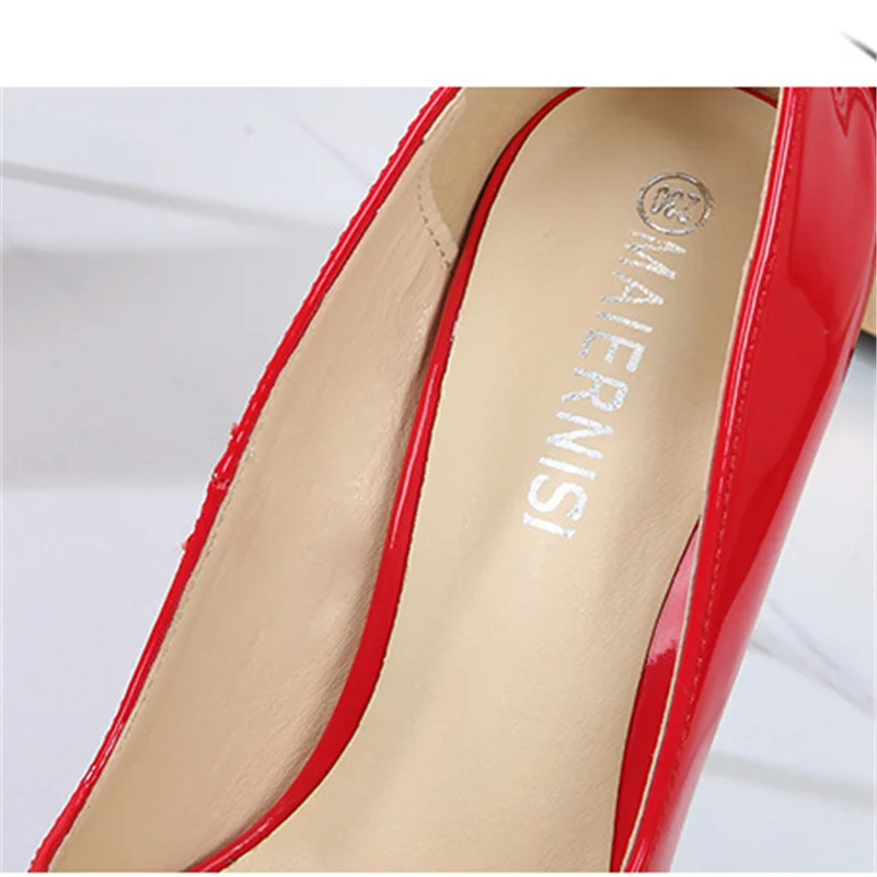 2023 Women 11cm High Heels Scarpin Valentine Pumps Lady Pointed Toe Stiletto Heels Female Plus Size Red Glossy Nude Silver Shoes