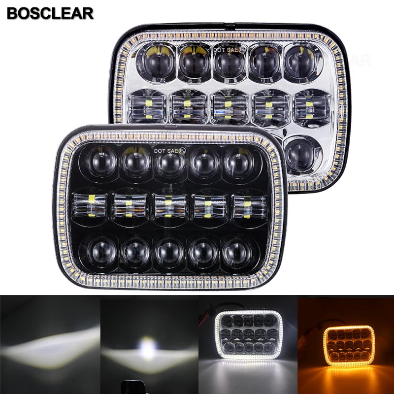 

7X6 5X7 LED Headlight For Jeep YJ XJ Trucks Square Headlights for GMC Savana 1500 2500 3500 Chevrolet Express 3500 1500 Nissan