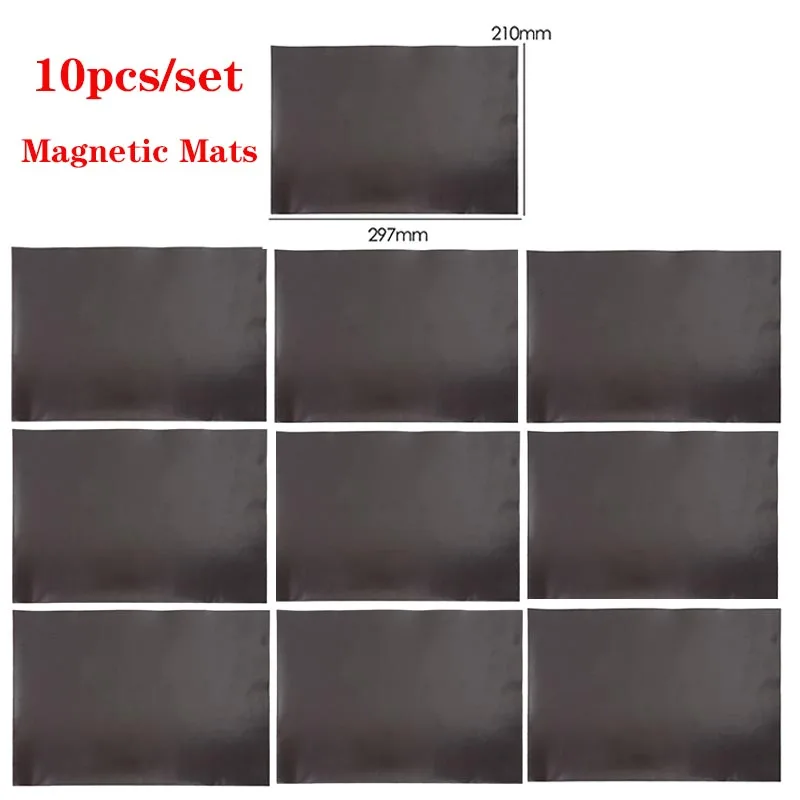 10pcs/set A4 Magnetic Sheets for Cutting Die Storage Black Magnet Mats for Refrigerator Photo Picture Crafts Storaging 21x29.7cm