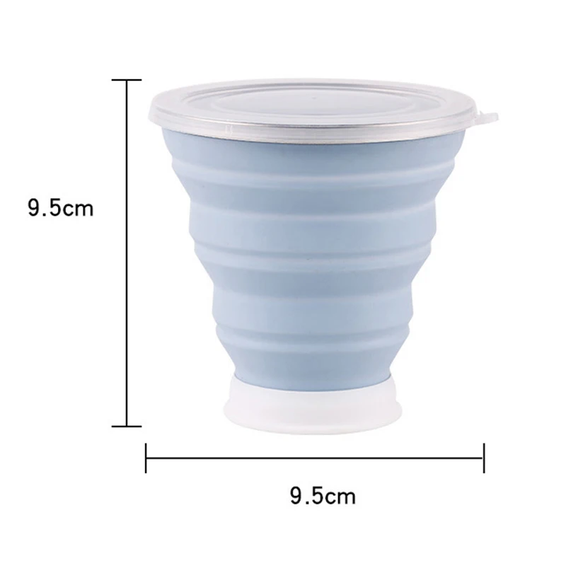320ML Travel Cup Stainless Steel Silicone Retractable Folding cups Telescopic Collapsible Coffee Cups Outdoor Sport Water Cup