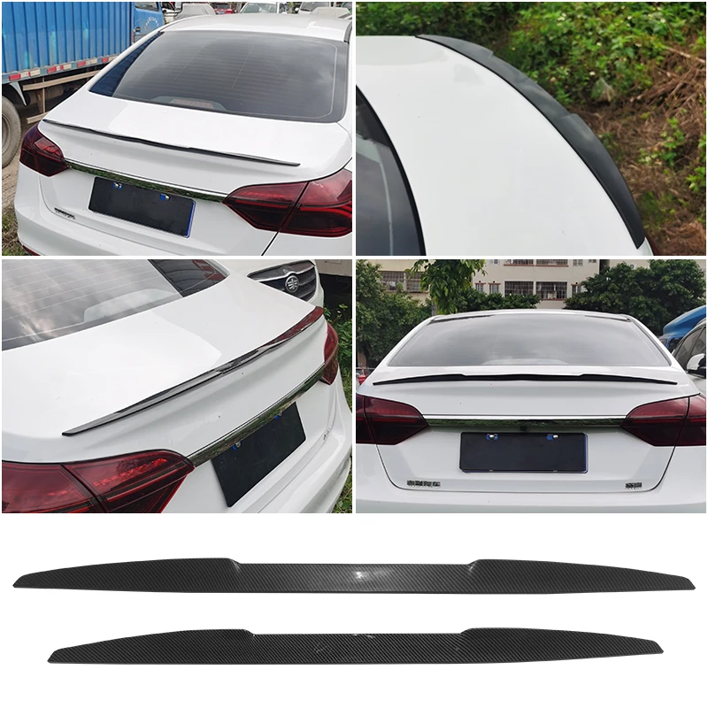 

99% Universal Spoiler Carbon Fiber Look High Quality PU Mateiral New Style DIY Car Rear Wing Suitable For Sedan Hatchback