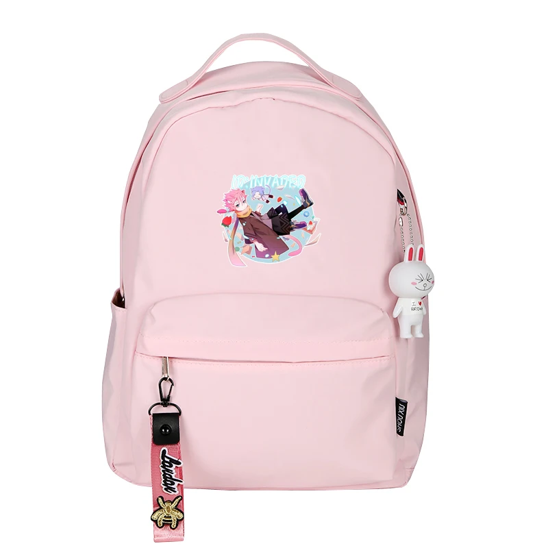 Hot ID:INVADED Anime Bookbag Pink School Bags Cartoon Shoulder Bags Kawaii Travel Daypack Small Women Backpack