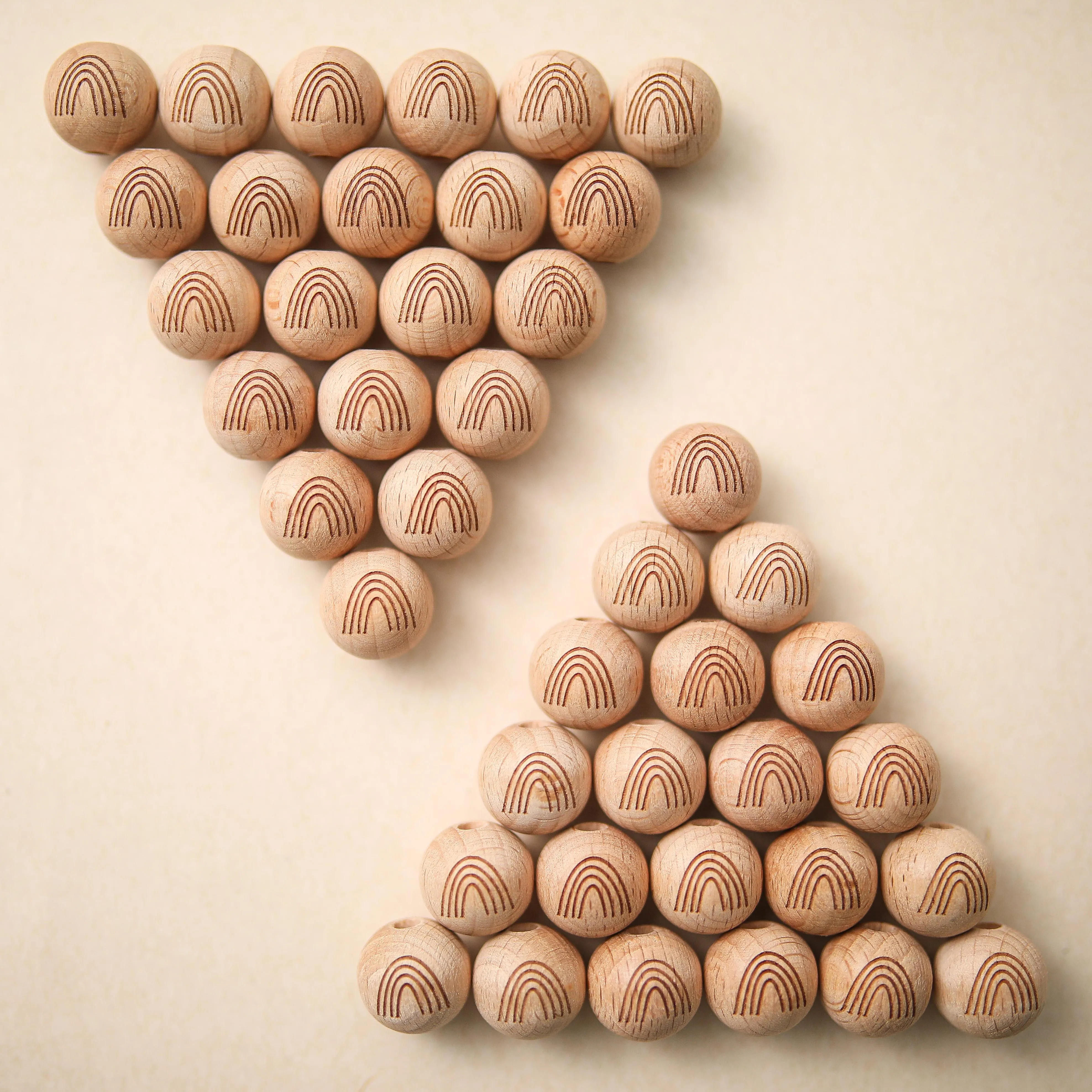 

10 Pc Beech Print Round Beads 16mm Baby Wooden Teething Beads DIY BPA Free Newborn Baby Toys Accessories Baby Care Goods