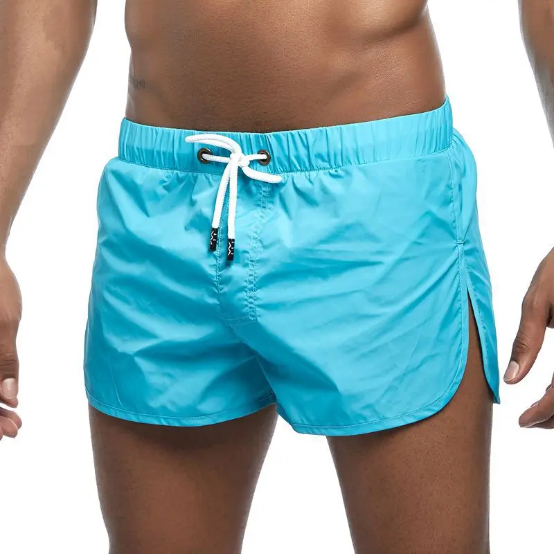 Men Swim Briefs Sexy Shorts Gay Swimwear Beach Shorts With Lining Surf Board Wear Sports Shorts Swimming Trunks Bermuda Swimsuit