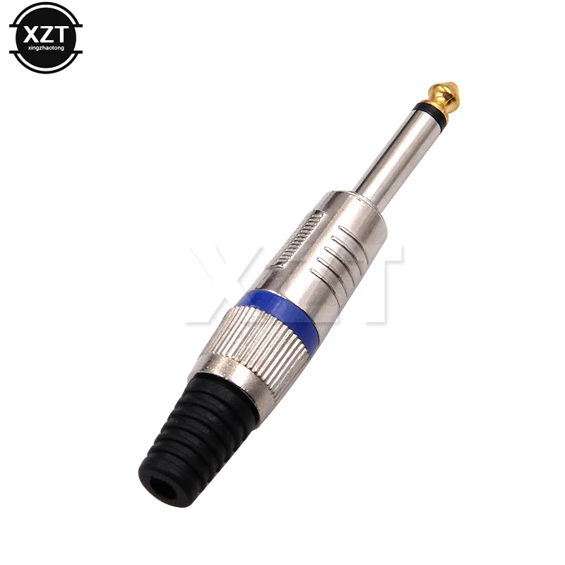 1Pc Mono 6.35mm 1/4 Inch Nickel Plated 6.35 mm 6.5 Male Audio Sound Mic Jack Plug Connector Auto Car Audio Cable Plug Accessory