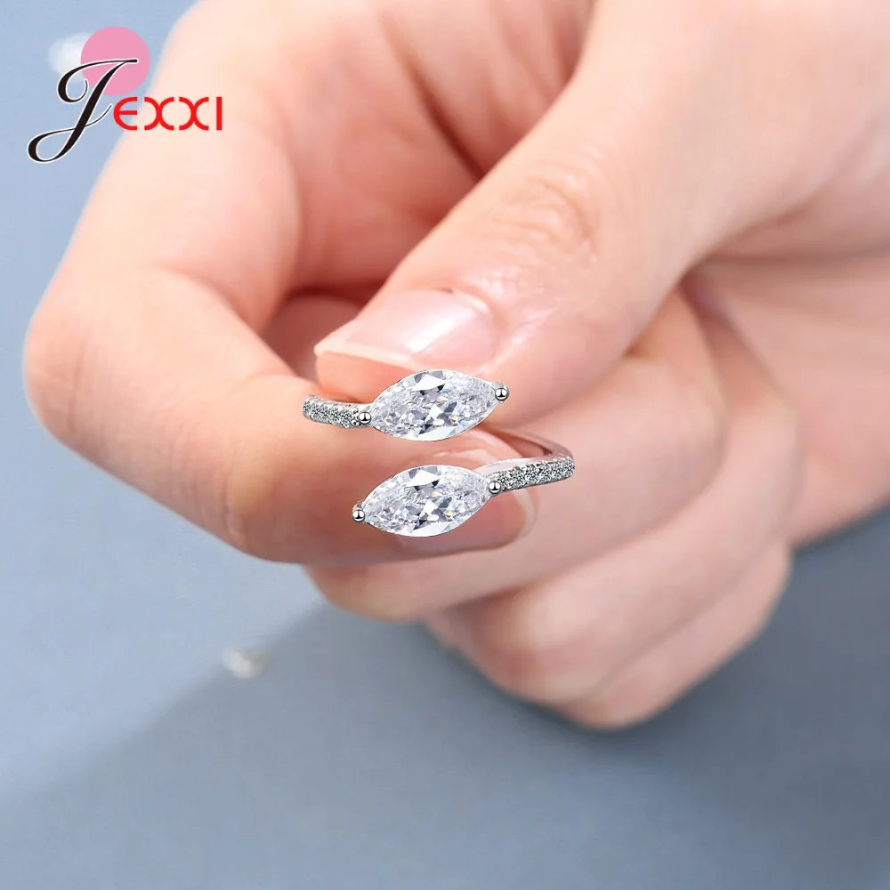 Bulk Jewelry 925 Sterling Silver Needle Party Wedding Band Eternity Open Ring For Women Big Gift For Ladies Love Wholesale Lots