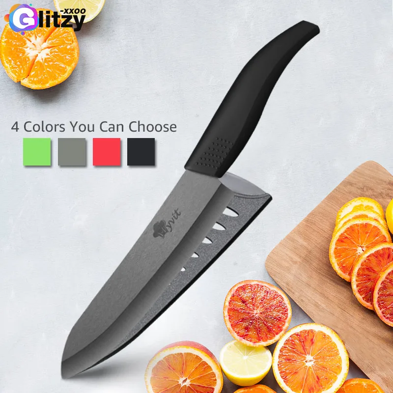 1pcs Ceramic Knife 6 5 4 3 inch Kitchen Chef Knives Zirconia Black Blade Utility Slicing Paring Fruit Vegetable Meat Cutter Tool