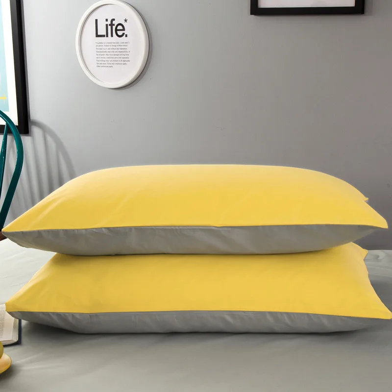 

mixed color high quality 100% Cotton Solid Color Bed Pillow Cover 48*74cm Rectangular Pillowcase Sleeping Bedding Pillow Case