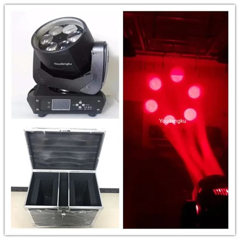 6pcs with case 6*40w rgbw 4in1 lyres zoom led b-eye moving head light rgbw wash movingheads mini b eye led light zoom