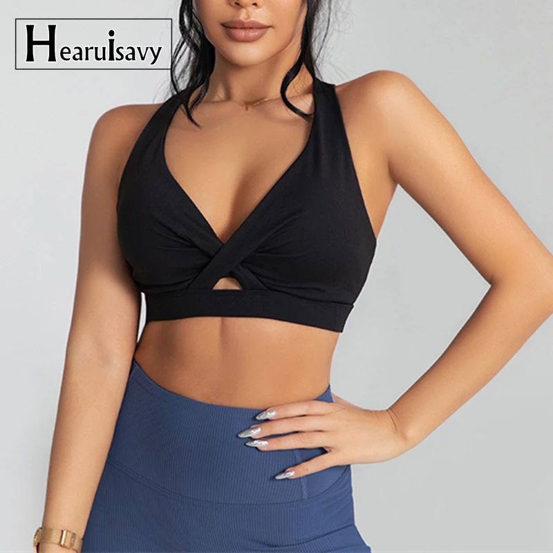 Sexy High Support Sport Bra For Women Gym Brassiere Hollow Out Fitness Seamless Push Up Yoga Bra Padded Workout Top Active Wear