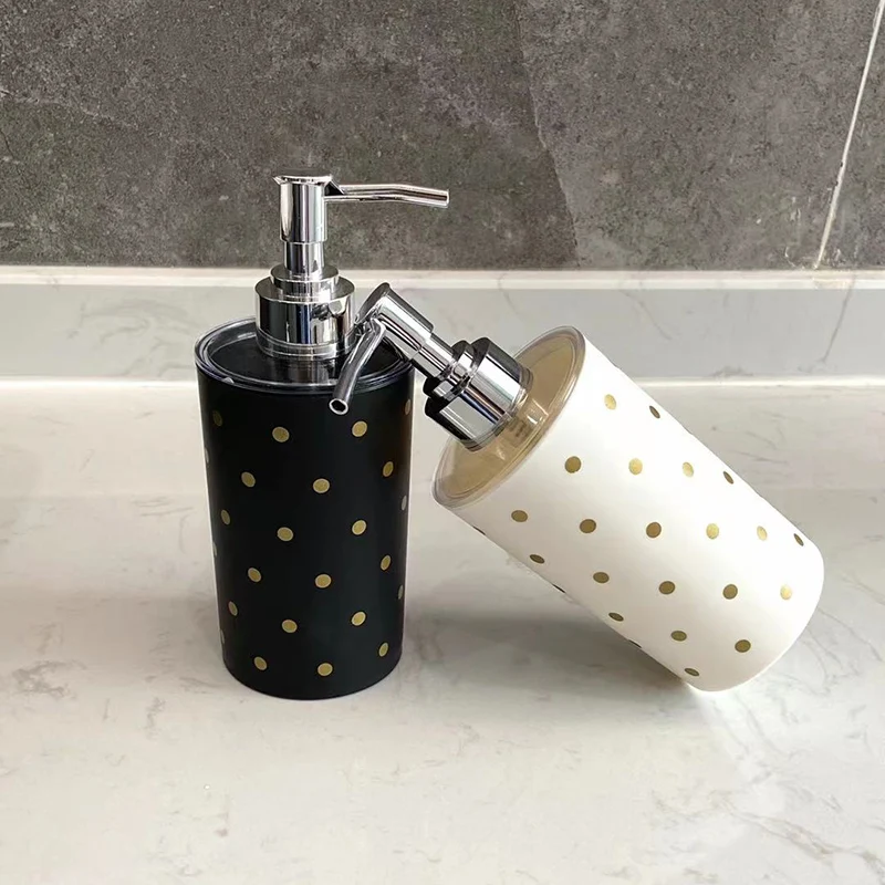 

Plastic Liquid Soap Dispenser 330ML Gold Spot Printing Lotion Storage Bottle Bathroom Kitchen Accessories