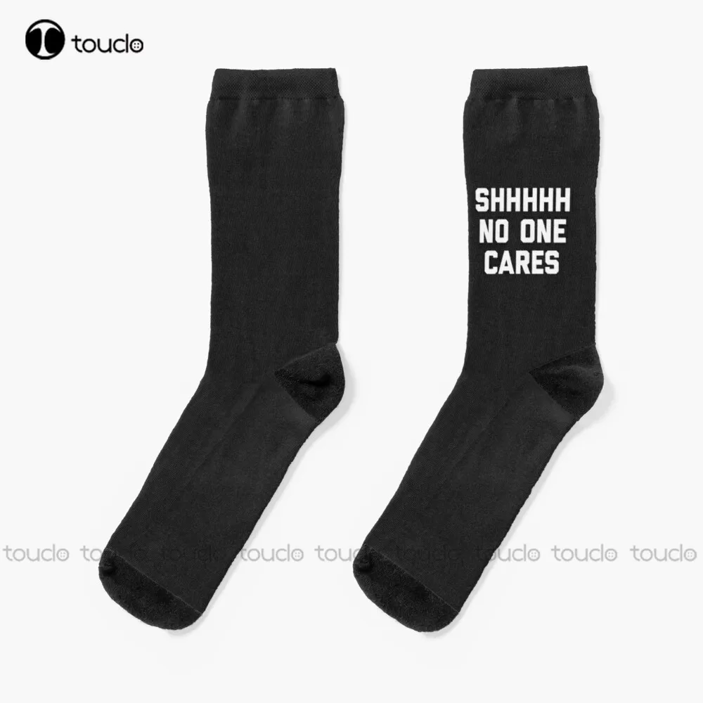 

New No One Cares Funny Quotetypography Funny Humour Socks Sock For Women Personalized Custom Unisex Adult Socks