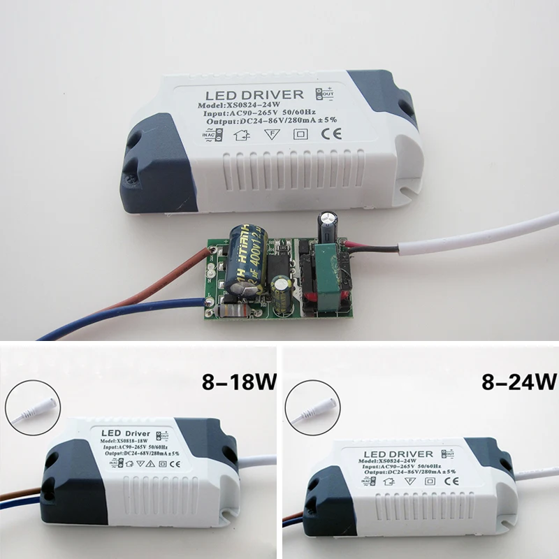 Imagem -06 - Adaptador Led Driver para Luzes Led Transformadores de Iluminação Fonte de Alimentação 280ma 8w 12w 15w 18w 24w 90265v