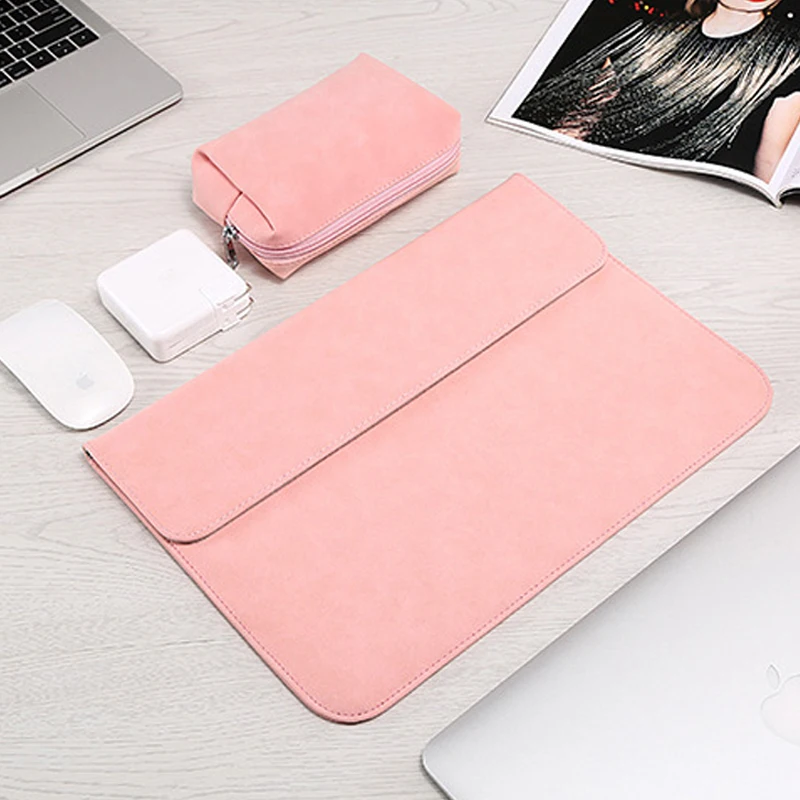 2019 Hot PU Leather Scrub Matte Laptop Sleeve Bag For Macbook Air 13 11 12 2018 New Pro 13 15 Touch Bar Ultra-thin Notebook Case