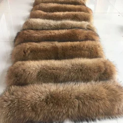 Customize yoursel 100% natural coat fur collar real raccoon fur women scarf winter coat neck hat collar long warm real fur