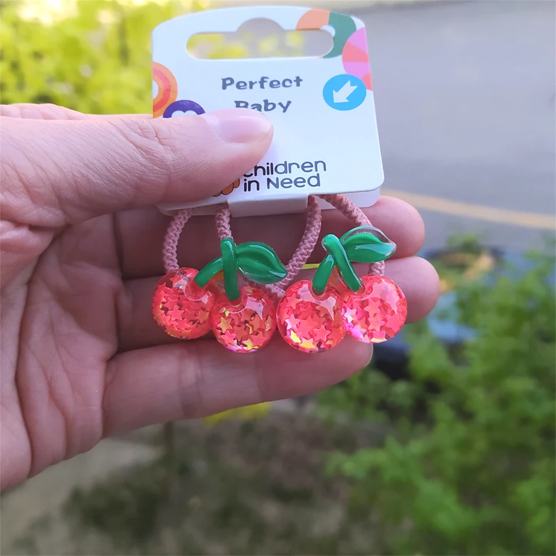 2PCS Cute Star Flower Grape Princess Headwear Kids Elastic Hair Bands Baby Cartoon Headdress Children Ropes Girls Accessories
