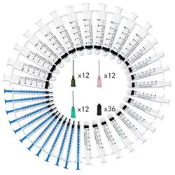 10ml 3ml 1ml Syringes with 14G 18G and 20G Blunt Tip Needles and Syringe Needle Caps for Refilling and Measuring