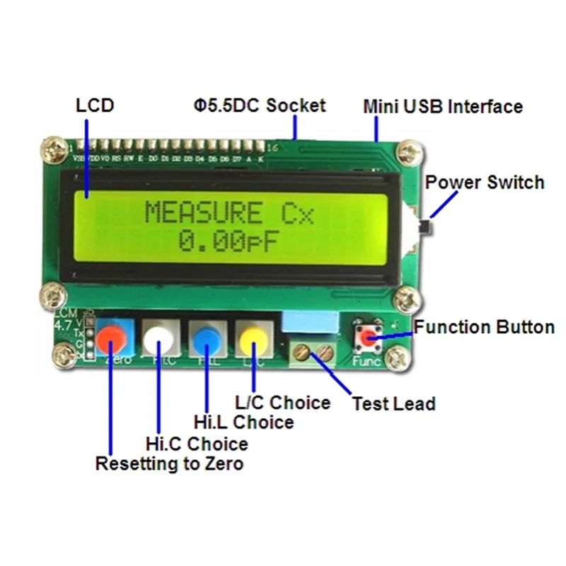 ความแม่นยำสูงดิจิตอลFull-FunctionประเภทCapacitance Meter Inductance Meter Testerการวัดความเหนี่ยวนำ