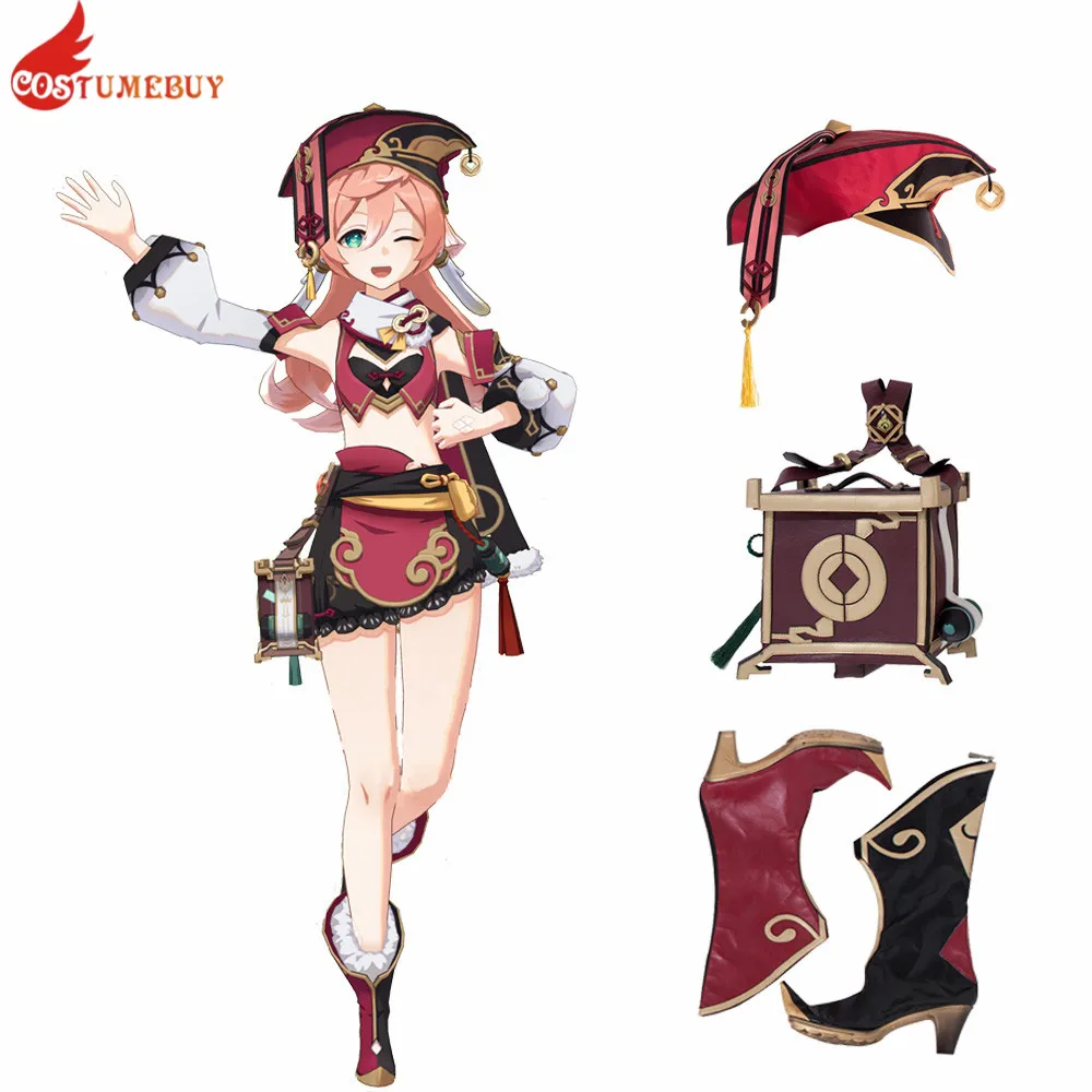 

Genshin Impact Yan Fei Cosplay Costume Yan Fei Boots Cosplay Shoes Hat Bag For Game Genshin Impact Yan Fei Cosplay Outfit Suit