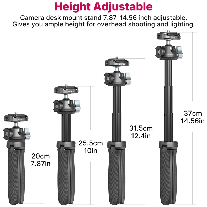 Ulanzi MT-47 MT-46 금속 삼각대, Arca Swiss 퀵 릴리스 플레이트 클램프, DSLR SLR 카메라 스마트폰 라이브 삼각대