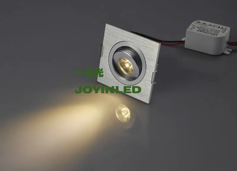 3W High Power Led Reessed Ceiling Light Brush Silver Square Mini Led Spotlight For Living Room Cabinet