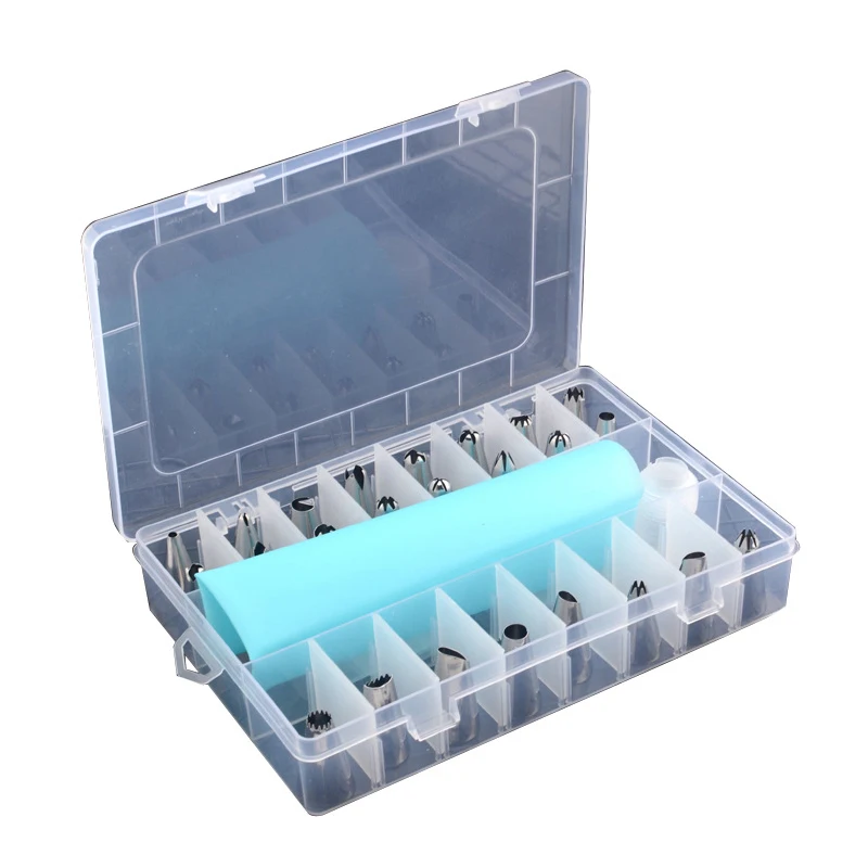 Multifunctional Baking Tool Silicone Kitchen DIY Frosted Reusable Pastry Bag Nozzle Set Stainless Steel Cake Decorating Tool Set