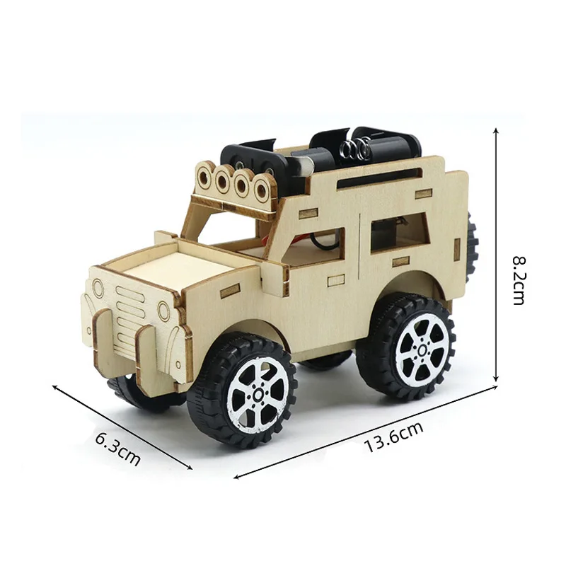 Vehículo de madera modelos de coche Jeep edificio experimentos de ciencia Kits de la ciencia experimento Kit DIY proyectos regalo de cumpleaños para niños chica