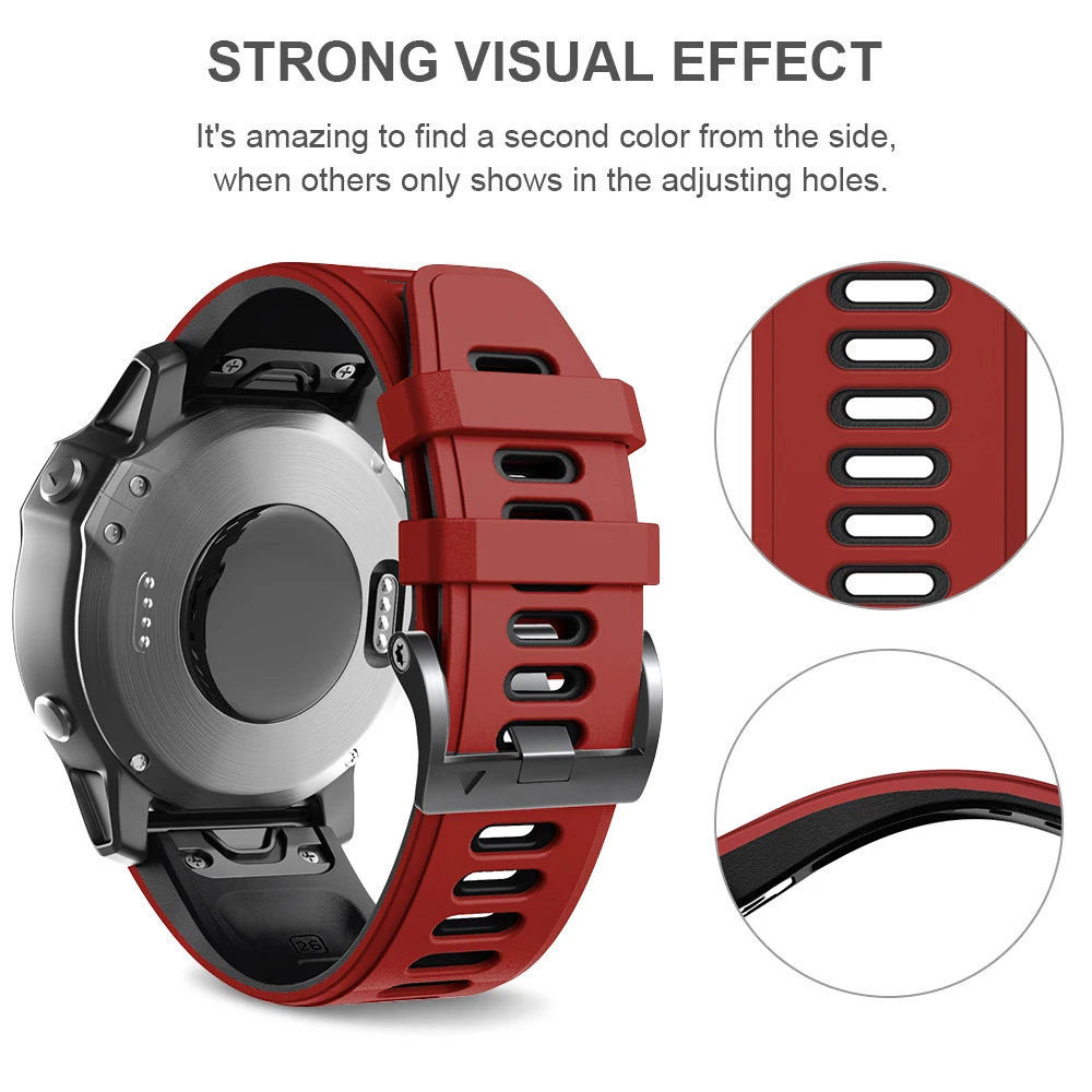 ANBEST 26mm 22mm 20mm Band for Fenix 6X Silicone Strap with Quick Release Watchband for Fenix 6 5 6X 5X Plus/945/935