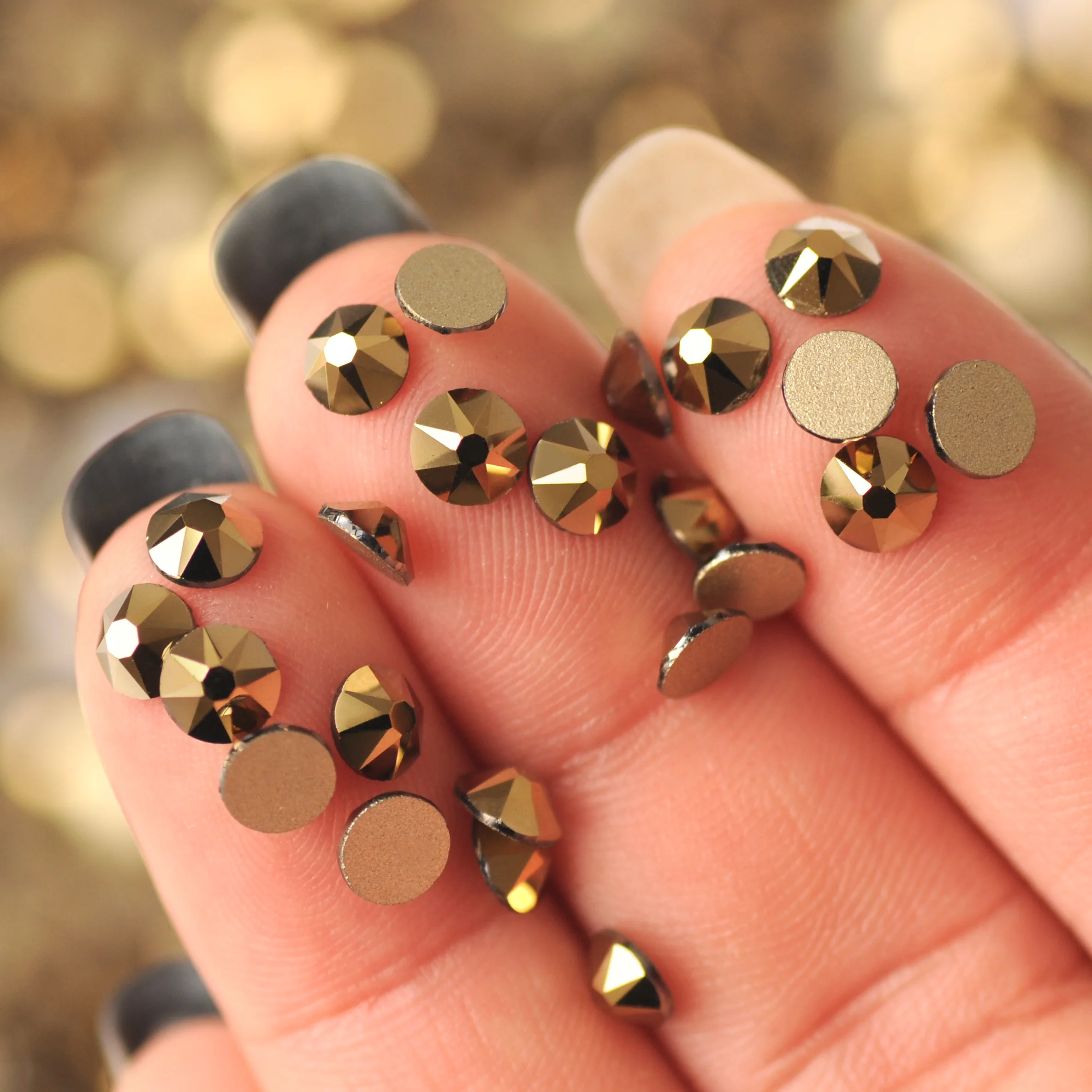 Aurum Strass 2088 Non-Hotfix Strasssteine 8 Große 8 Kleine DIY Flache Rückseite für Schmuck, Kleidung, Nagelkunst-Dekoration – Detail 5