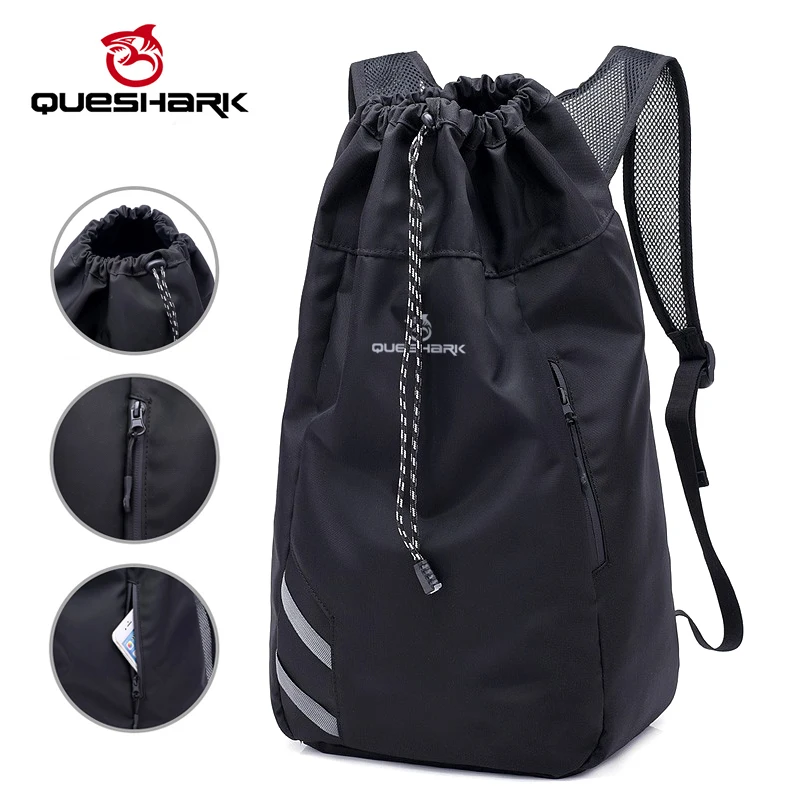 

QUESHARK черный 35L водонепроницаемый мягкий рюкзак для кемпинга, альпинизма, фитнеса, пешего туризма, путешествий, велоспорта, баскетбольная сумка на шнурке