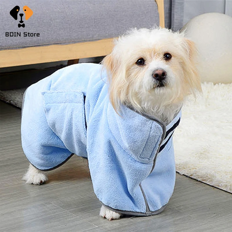 

Dog Bathrobe Absorbent Wearable Bath Towel Microfiber Drying Coat Soft Moisture Coral Fleece Robes For Dog Cat Pet Supplies