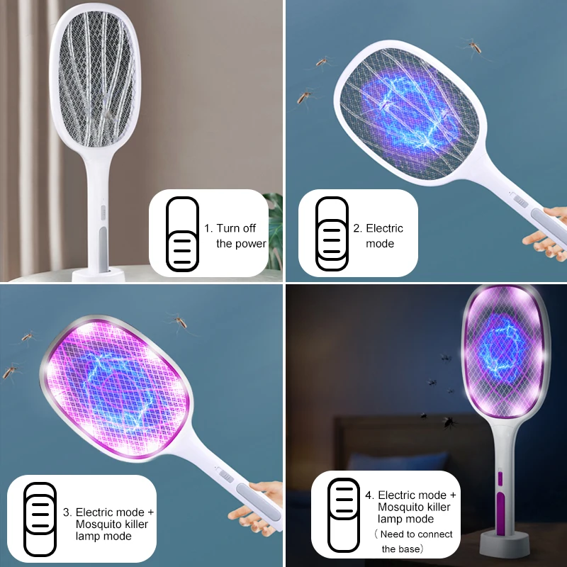 Xiaomi 3 IN 1 10/6 LED Trap Mosquito Killer Lamp 3000V Electric Bug Zapper USB Rechargeable Summer Fly Swatter Trap Flies Insect