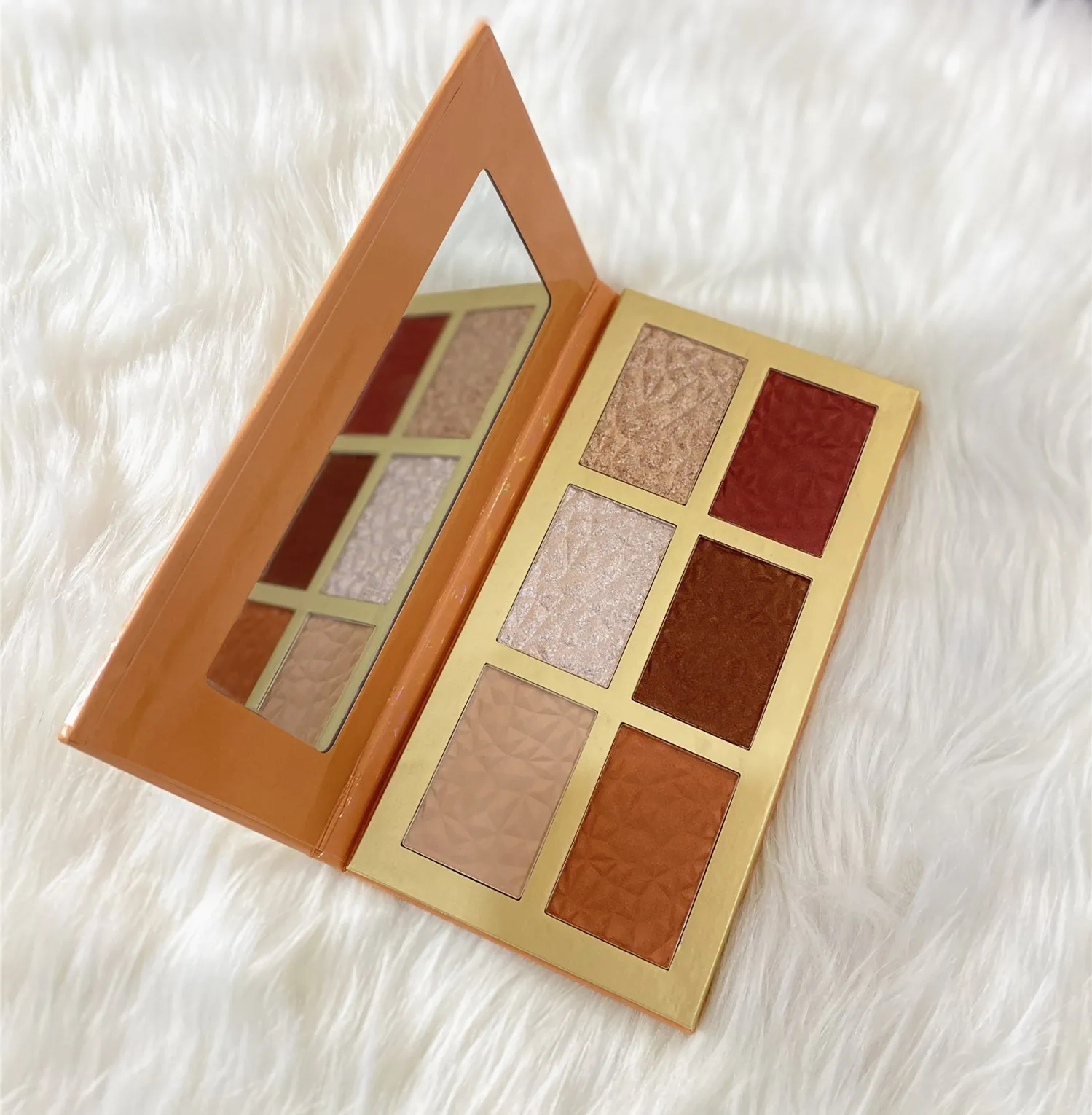 Palette de maquillage sans étiquette, 6 couleurs, surligneur, poudre pressée pour le visage, correcteur de Contour, marque privée, vente en gros