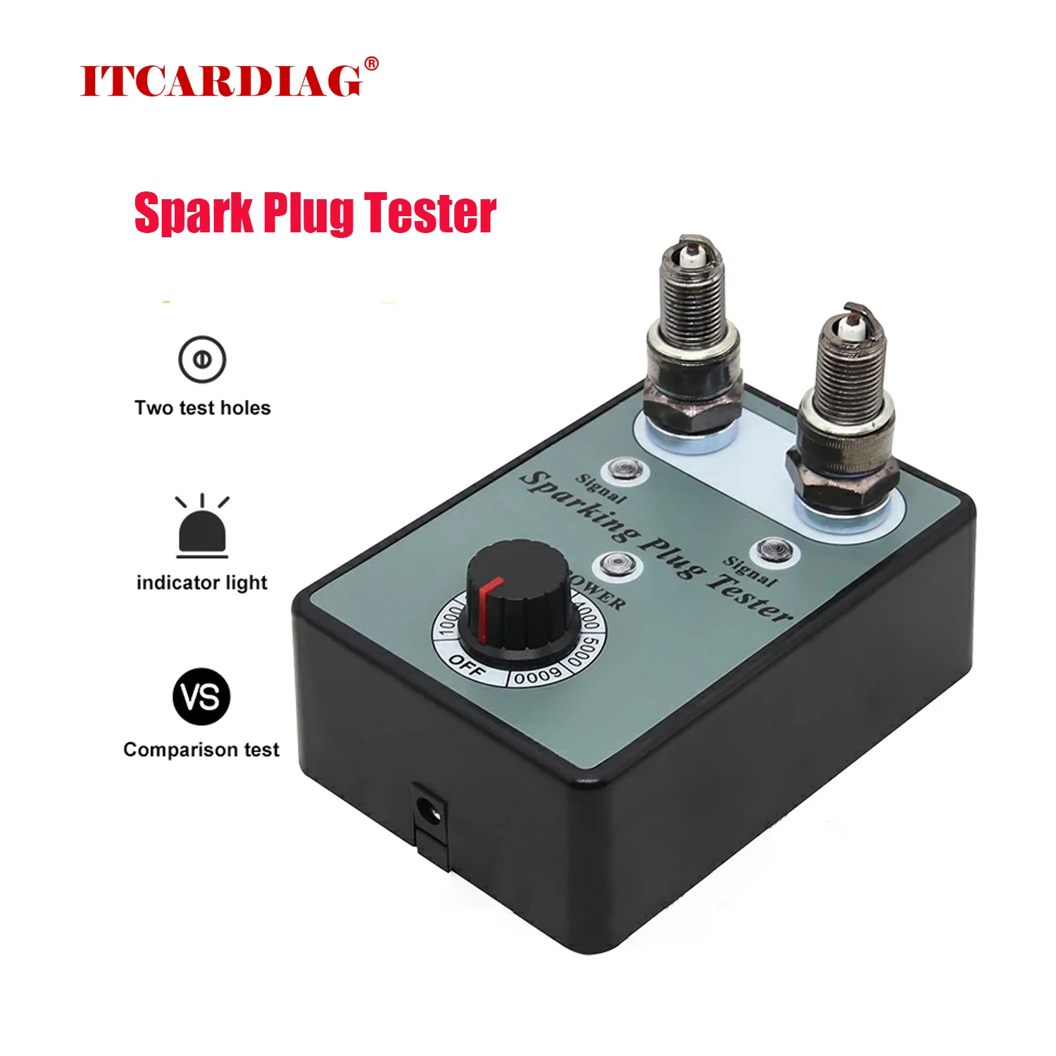 

Car Spark Plug Tester Ignition Testers Automotive Diagnostic Tool Double Hole Analyzer for 12V Gasoline Vehicles Petrol Car