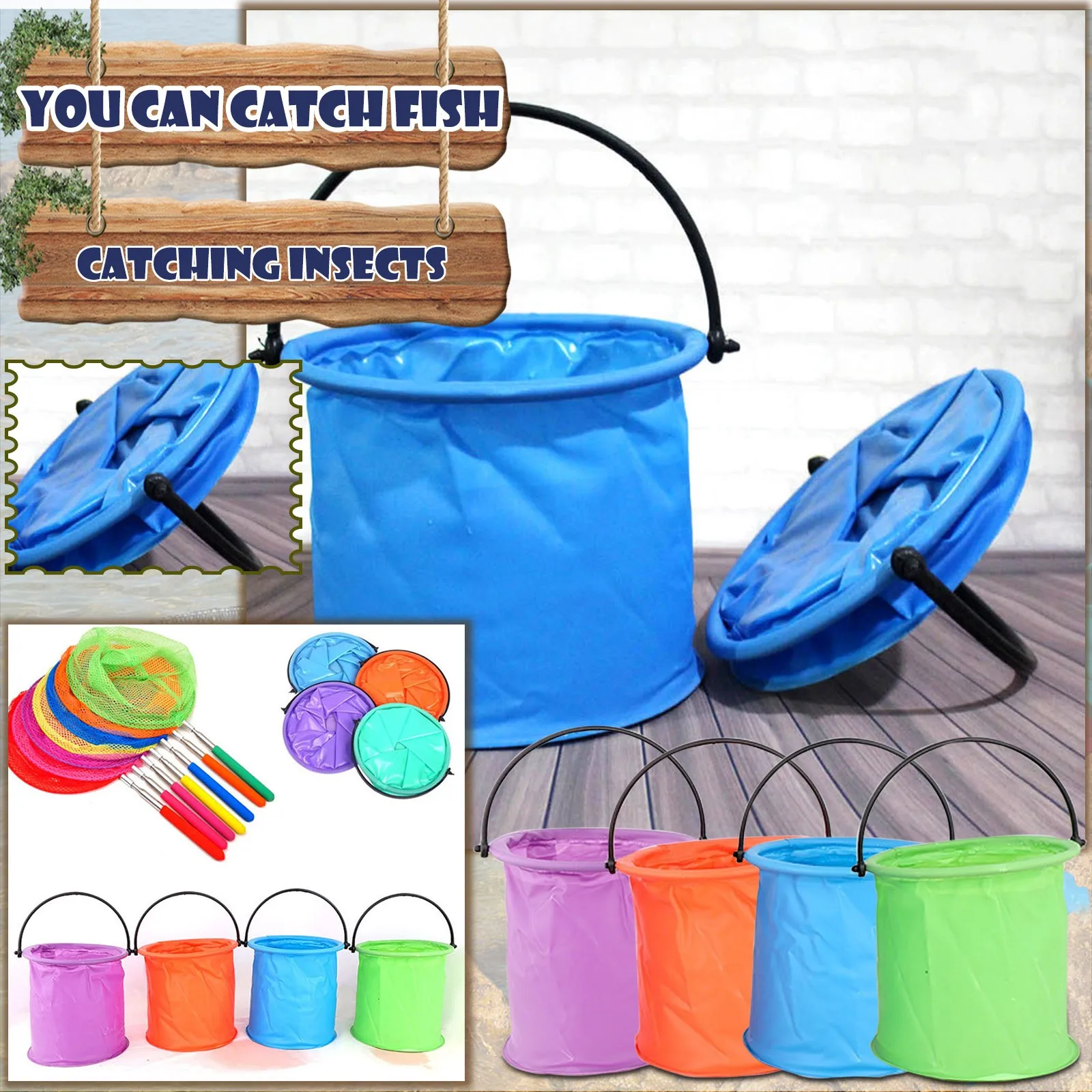 1pcs New Portable Camping Hiking Fishing Bucket Tackle Tools Wholesale Outdoor Fish Tackles Canvas Bag Folding Bucket Barrel