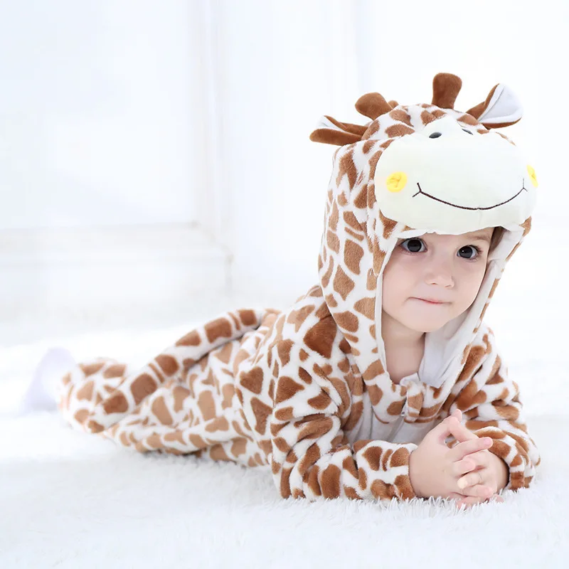 TUONXYE Cute giraffa pagliaccetto Baby Winter Clothes Animal Hooded Cartoon tutina Toddler Boy Girl pigiama tuta neonato