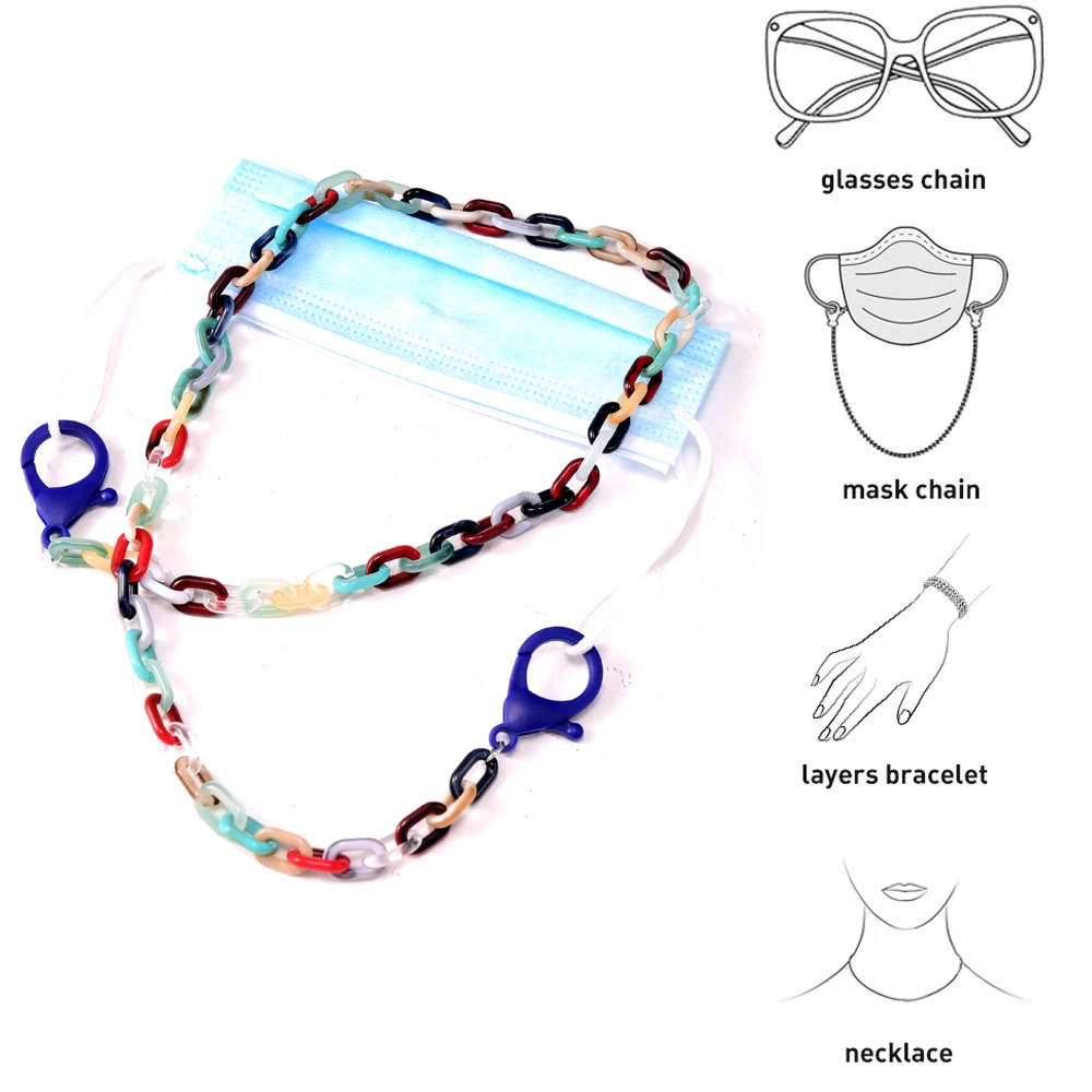 Fashion Dangles Masks Neck Chain for Women Cuelga Mascarillas Glasses Lanyard Men's Child Acrylic Strap for Sunglasses