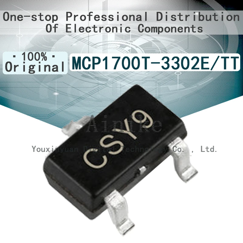 

10/Pcs New Original MCP1700 MCP1700T-3302E/TT SOT-23 3.3V Code CS Low voltage drop regulator chip IC