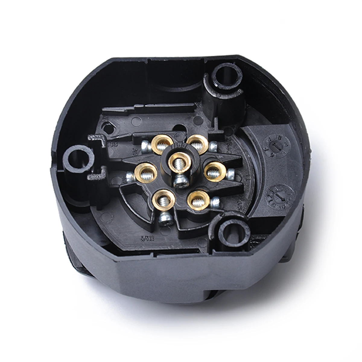 Durable 12V 7 Pin Plastic European 7-pin Socket Tow Bar Electrics Connector with Rubber Ring