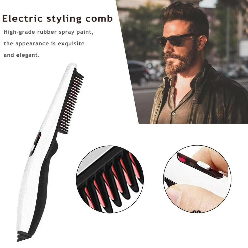 Multifuncional masculino masculino alisador de cabelo pente elétrico ferro mostrar o cabelo boné beleza ferramenta estilo do cabelo barba salão beleza suprimentos