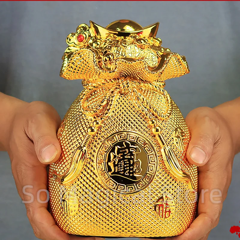 Money Gather Bag Ornament Table Decorations Home Bring Good Luck Fortune Living Room Feng Shui With Bring Wealth Gift