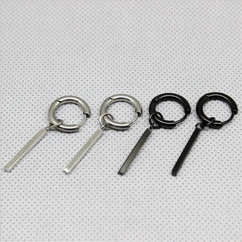 Male Vintage Small Drop Earrings For Women Men Stainless Steel Earring Pendant Circle Ring Earring Piercing Punk earring Jewelry