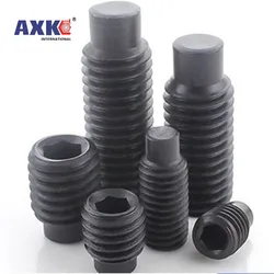 M3 M4 M5 M6 M8 M10 M12 M14 M16 DIN915 Black grade 12.9 steel Hex Hexagon Socket Set Screw with Dog Point Grub Convex End Bolt