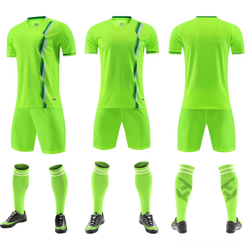 Adult Kids Football Jerseys Sets Boys Girls Short Sleeve Soccer Clothes Children Futbol Uniforms Men Soccer Tracksuit Suits