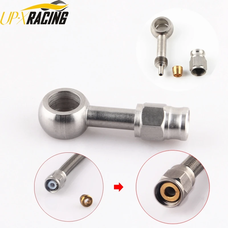 car motorcycle Motor Bike hydraulic PTFE brake hose stainless steel swivel banjo fitting turbo oil line Fitting AN3  end