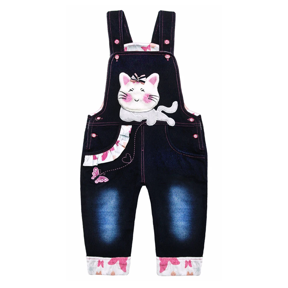 0-4T Baby Girl Overalls Infant Cotton Jeans Rabbit Rompers Bebes Cartoon Clothes Toddler denim Pants jumpsuit Kids Clothing