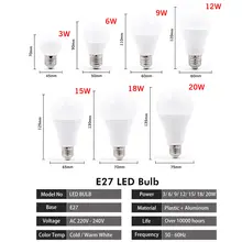 E27 LED Bulb 3W to 20W AC220V 240V #2