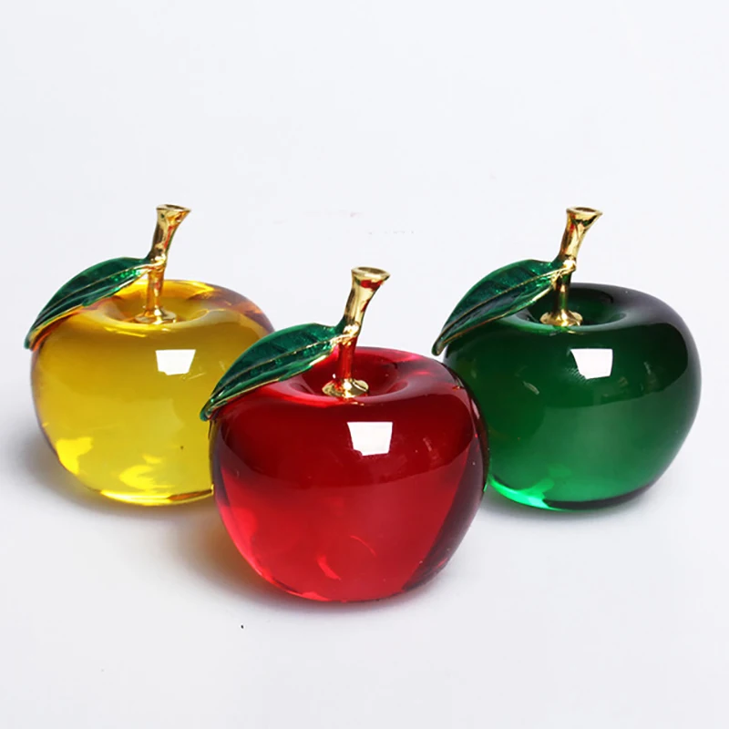 Crystal Apple Creative Gifts Gold Leaf Decoration Crafts Home Decoration Car Home Decoration Crafts Christmas Apple