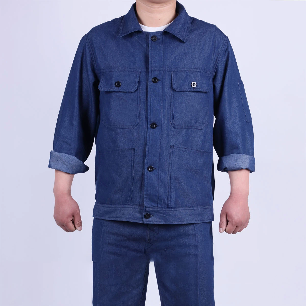 Work Clothes Men Women Summer Thin Denim Suit Jacket Pants Wear-resistant Breathable Sweat-absorbent Labor Insurance Clothing