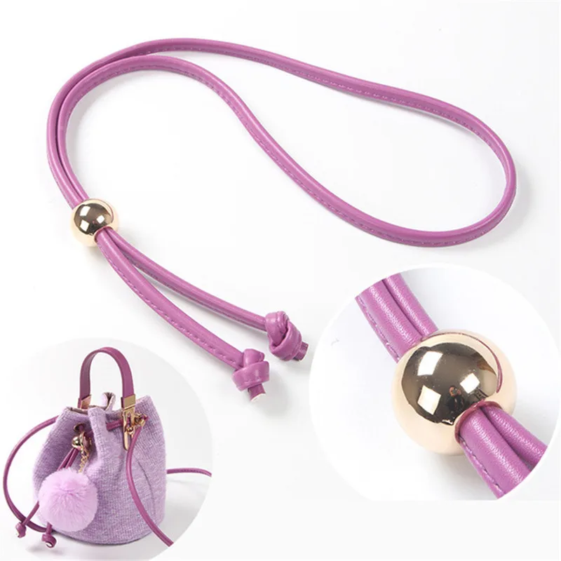 

120cm Pearl Detachable PU Leather Women Bag Strap DIY Replacement Bucket Drawstring Rope Backpack Beam Pocket Purse Accessories